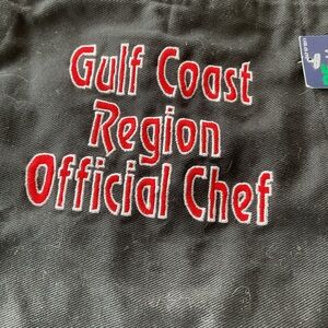 Black Kitchen Apron with Red embroidery